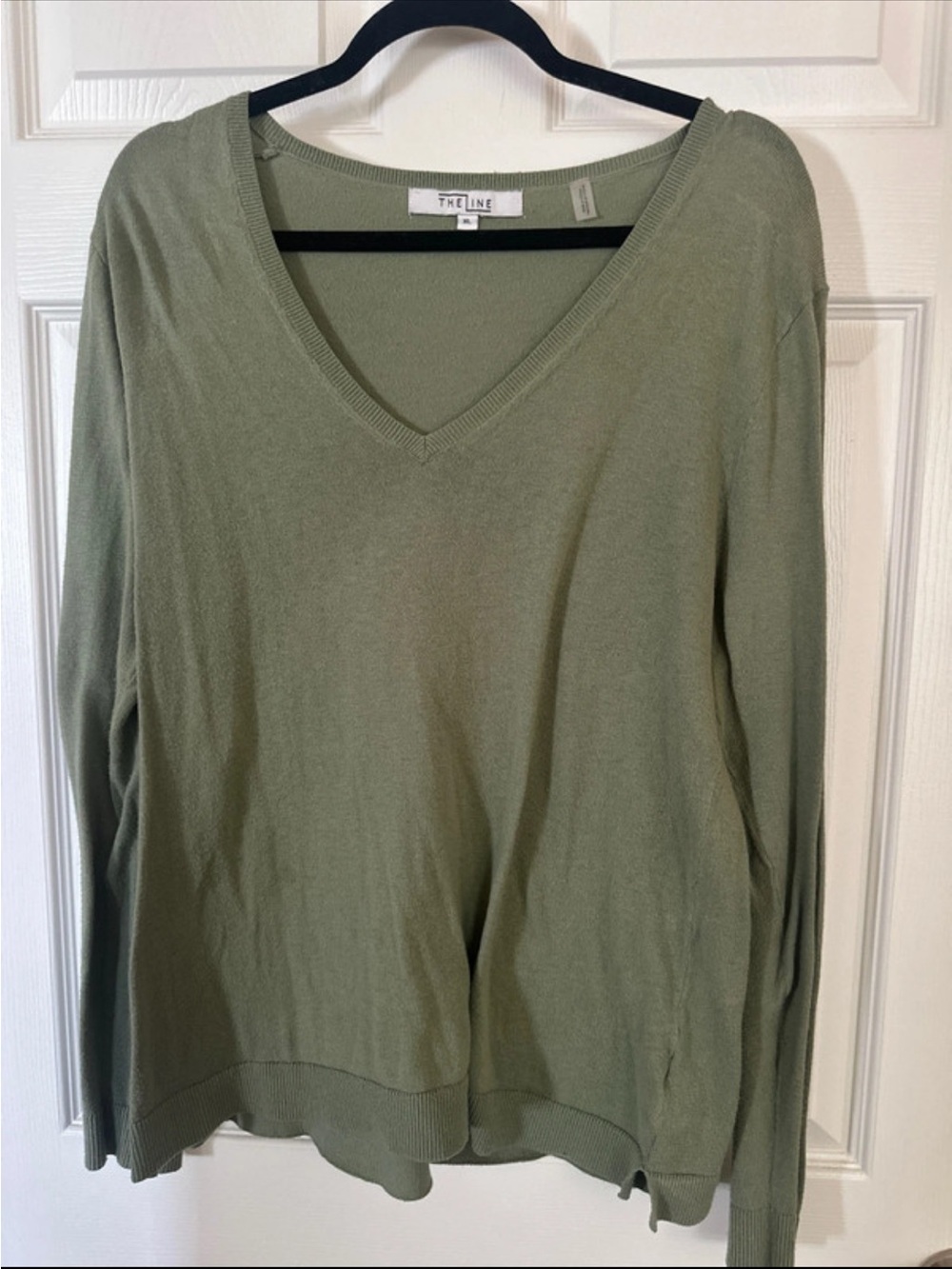 Olive V-Neck Women's Sweater